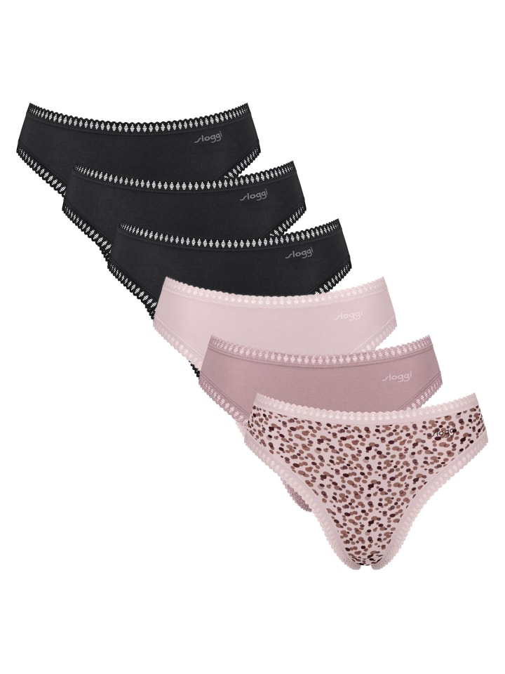 Sloggi Трусы, упаковка из 6 штук, черно-розовые
Sloggi Трусы, упаковка из 6 штук, черно-розовые