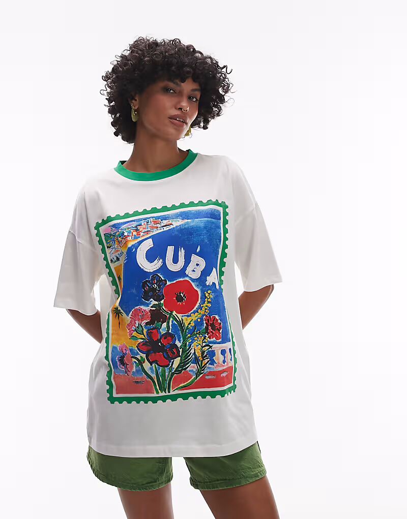 Футболка Topshop с принтом Кубы и контрастным значком белого цвета
Футболка Topshop с принтом Кубы и контрастным значком белого цвета