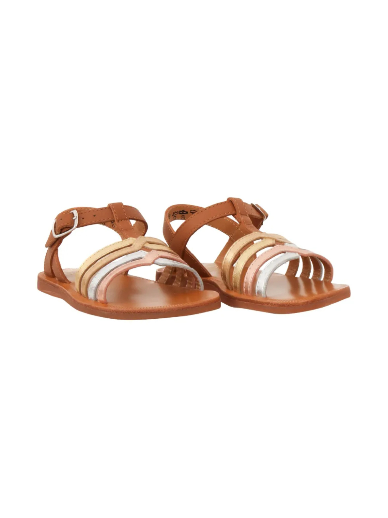 Сандалии на плоской подошве с металлическими ремешками Pom D'api, коричневый
Сандалии на плоской подошве с металлическими ремешками Pom D'api, коричневый