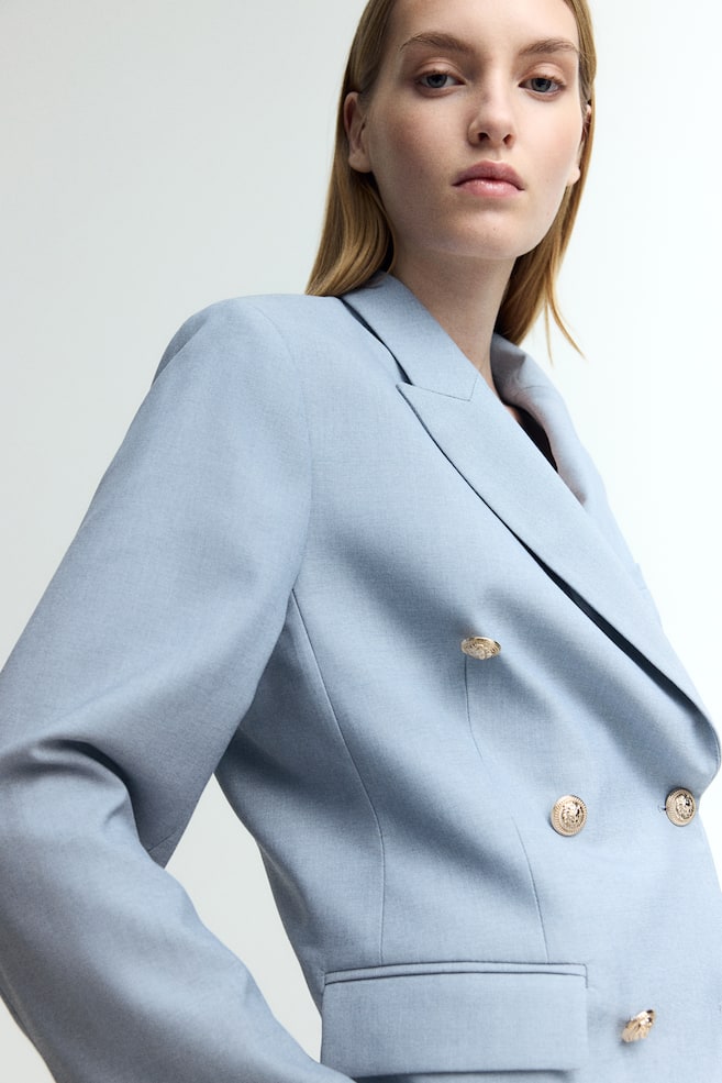 Двубортный блейзер H&M, синий
Двубортный блейзер H&M, синий