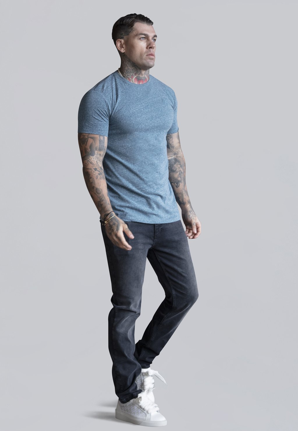 Базовая футболка MARL SIKSILK, синий 
Базовая футболка MARL SIKSILK, синий