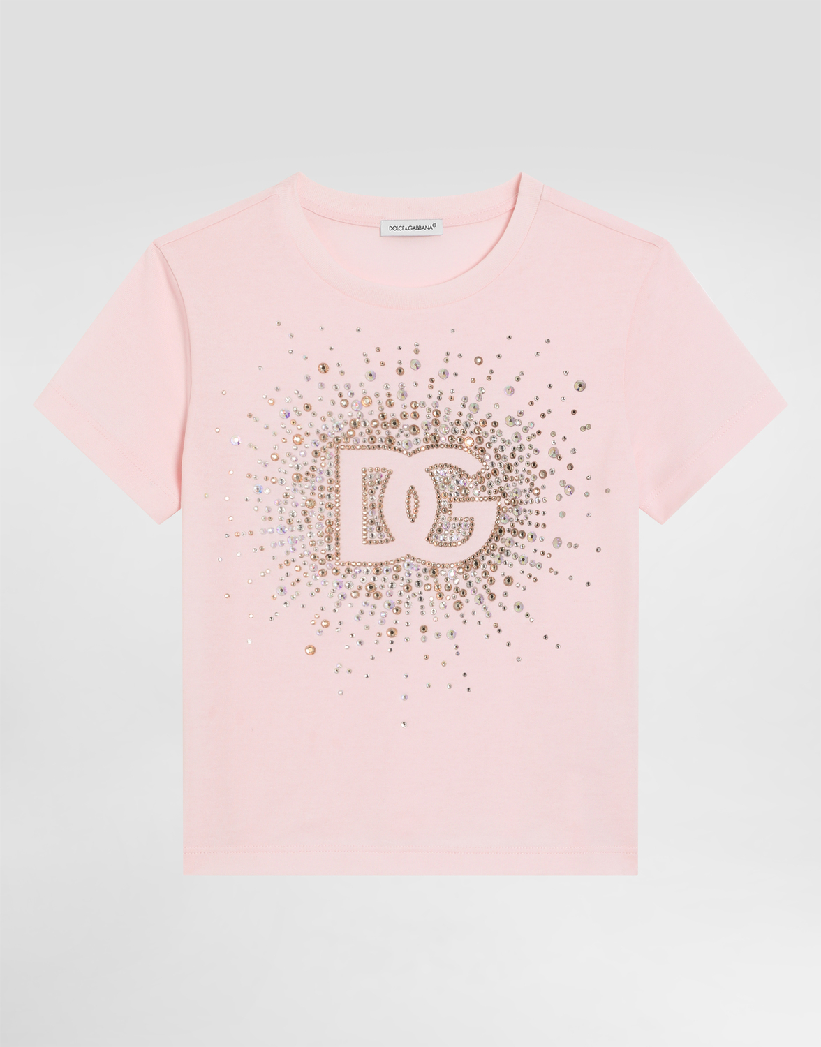 Футболка из джерси с деталями из страз Dolce&Gabbana, розовый
Футболка из джерси с деталями из страз Dolce&Gabbana, розовый