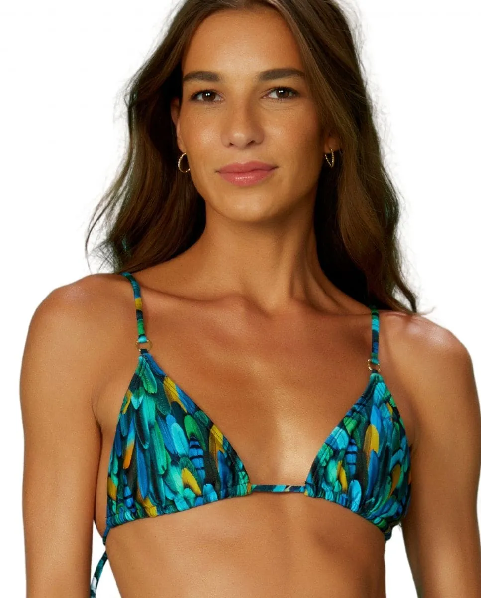 Верх бикини с треугольными чашечками и принтом Blueman, синий 
Верх бикини с треугольными чашечками и принтом Blueman, синий