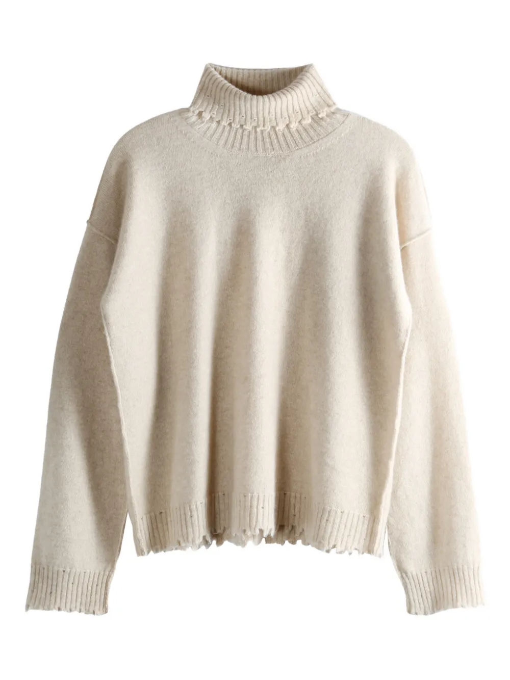 Свитер с высоким воротником и бахромой Uma Wang, бежевый
Свитер с высоким воротником и бахромой Uma Wang, бежевый
