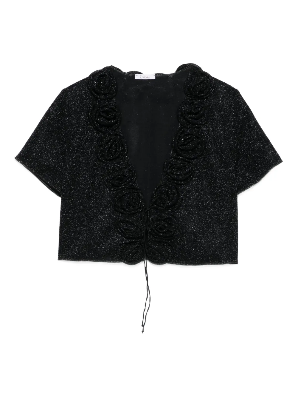 Топ с блестками, украшенный розами Oséree, черный
Топ с блестками, украшенный розами Oséree, черный