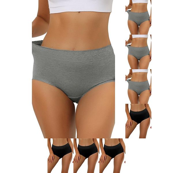 8 пар женских хлопковых трусиков с высокой талией, кружевной отделкой, эффектом контроля живота и полным покрытием Inspire Chic, Gray Black
8 пар женских хлопковых трусиков с высокой талией, кружевной отделкой, эффектом контроля живота и полным покрытием Inspire Chic, Gray Black