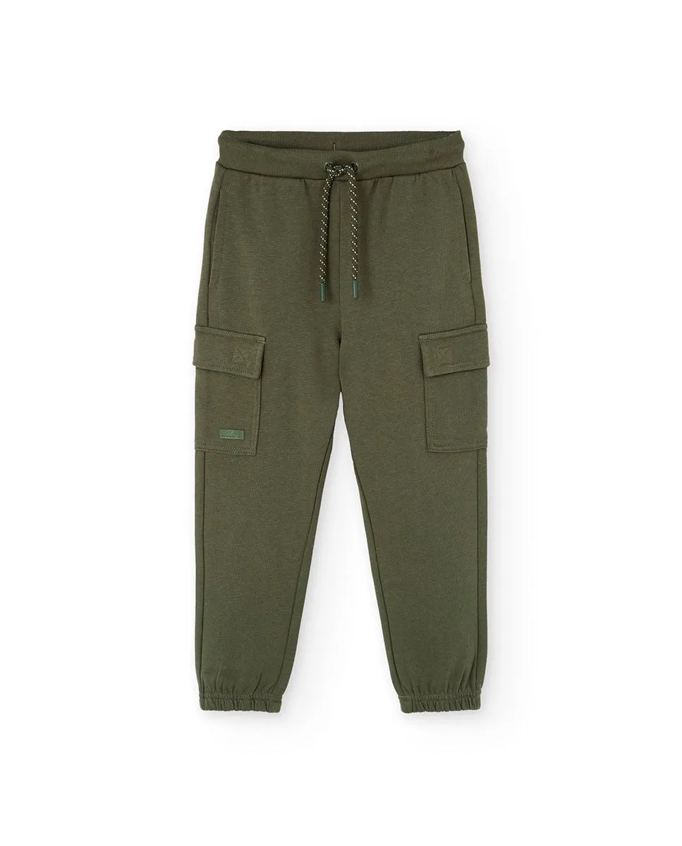 Детские спортивные штаны из флиса с накладными карманами Boboli, оливковый
Детские спортивные штаны из флиса с накладными карманами Boboli, оливковый