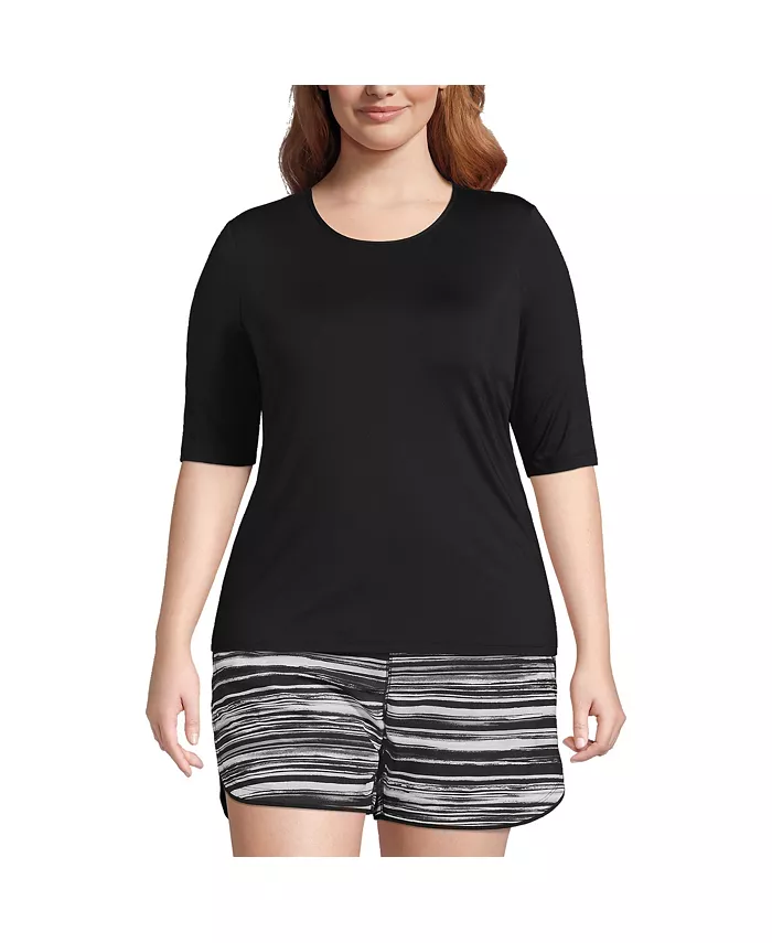 Плюс размер SunShade UPF 50 Свободный рашгард с рукавами до локтей Lands' End, черный
Плюс размер SunShade UPF 50 Свободный рашгард с рукавами до локтей Lands' End, черный