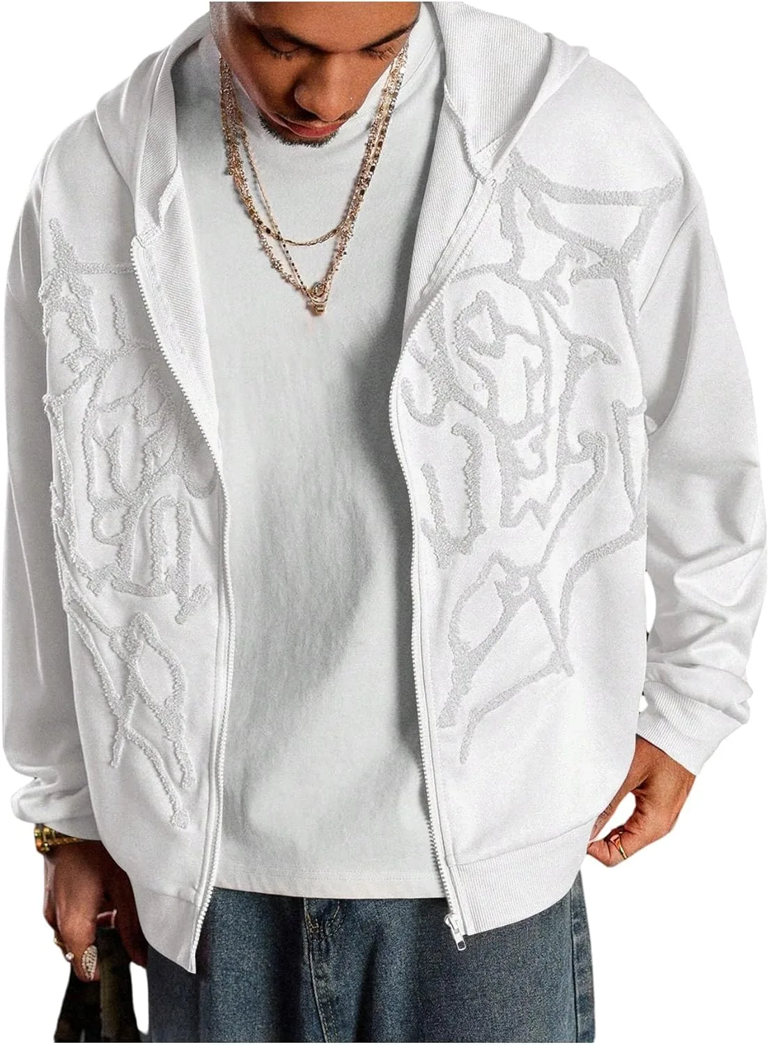 GORGLITTER мужская худи с молнией и принтом
GORGLITTER мужская худи с молнией и принтом