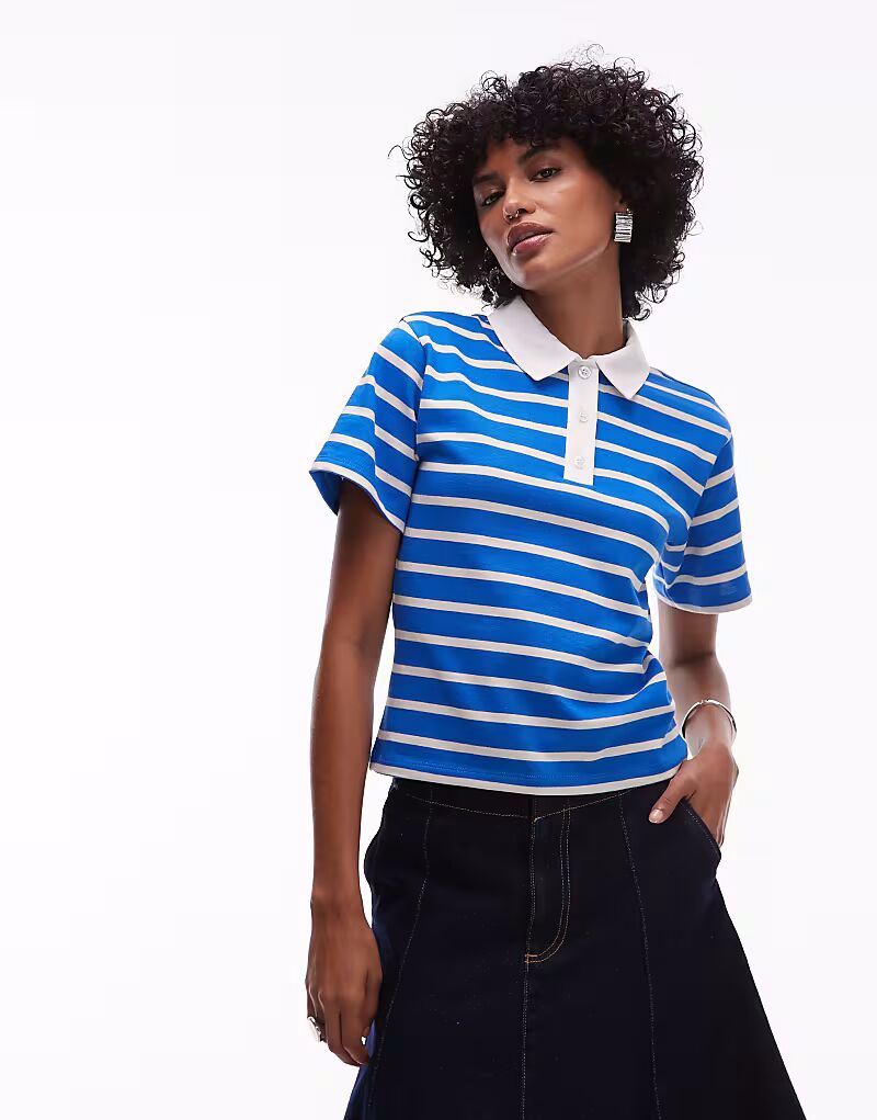 Футболка Topshop с коротким рукавом для регби в полоску
Футболка Topshop с коротким рукавом для регби в полоску