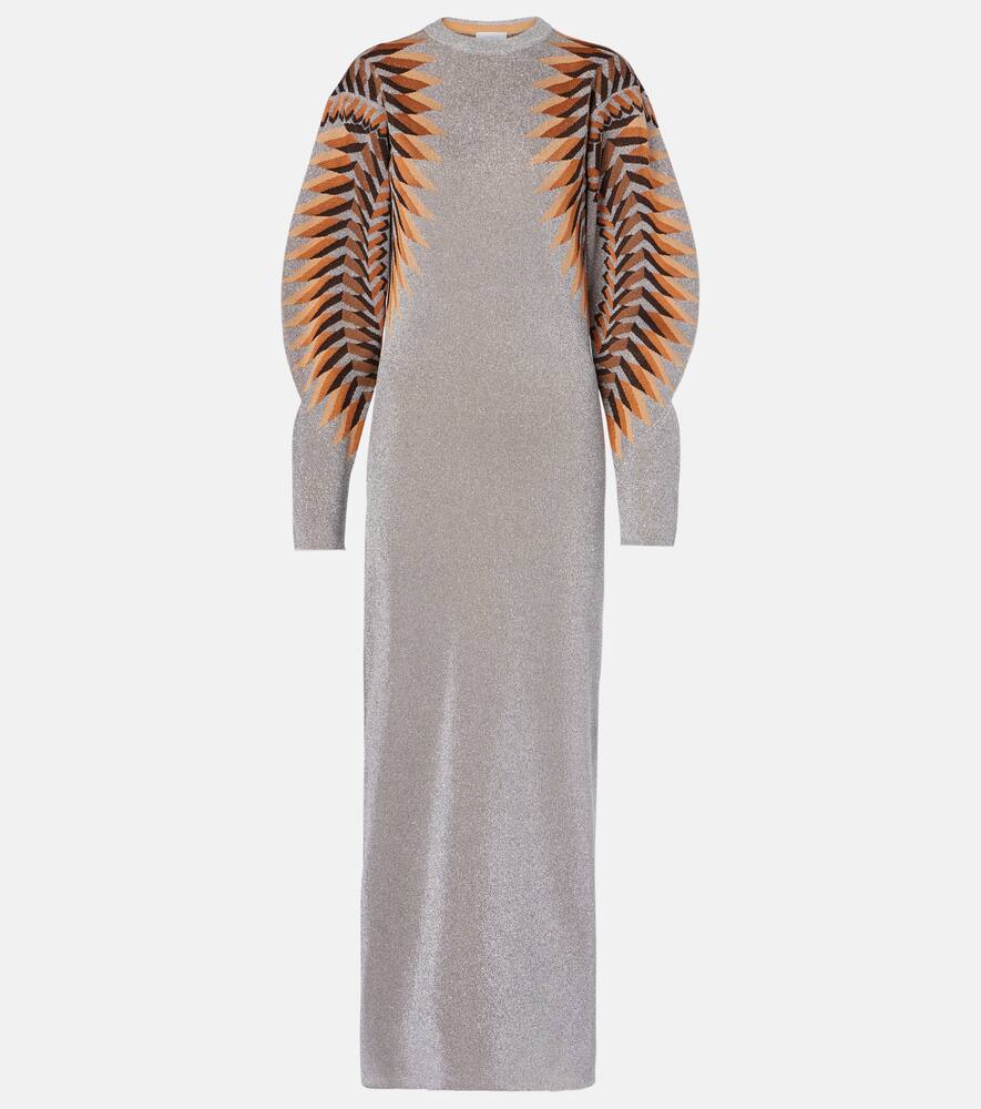 Жаккардовое макси-платье Rabanne, Graphic 70s/Silver/
Жаккардовое макси-платье Rabanne, Graphic 70s/Silver/