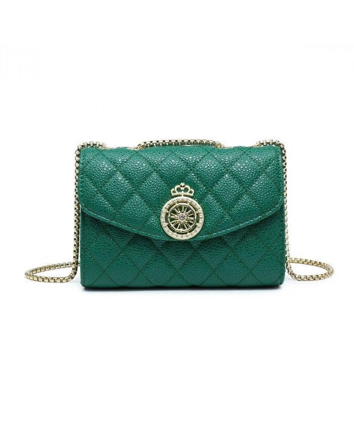 Стеганая сумка через плечо с узором в клетку и значком короны JFY, зеленый
Стеганая сумка через плечо с узором в клетку и значком короны JFY, зеленый