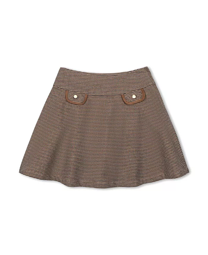 Юбка-солнце из органического материала для больших девочек с карманами Hope & Henry, коричневый 
Юбка-солнце из органического материала для больших девочек с карманами Hope & Henry, коричневый