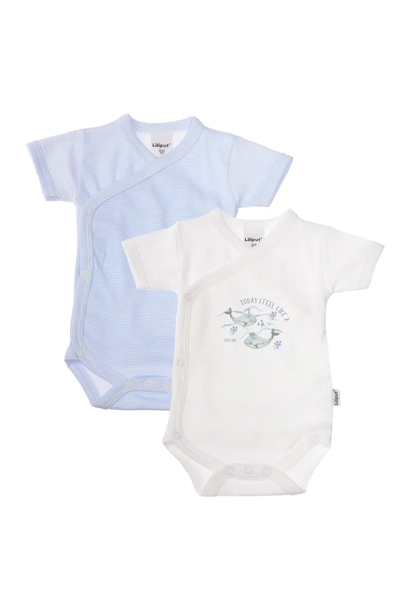 Боди Liliput, с практичной планкой на кнопках, голубой 
Боди Liliput, с практичной планкой на кнопках, голубой