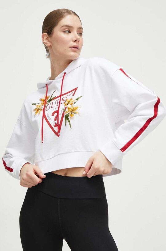 Хлопковая толстовка Guess, белый
Хлопковая толстовка Guess, белый