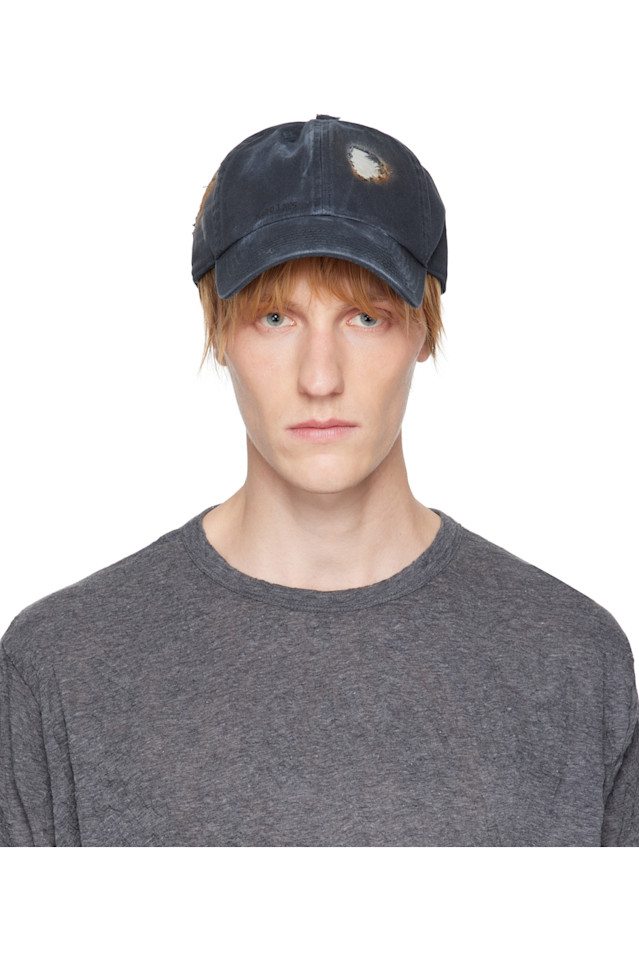 эксклюзивная поношенная кепка Ssense цвета navy Apartment 1007, синий 
эксклюзивная поношенная кепка Ssense цвета navy Apartment 1007, синий