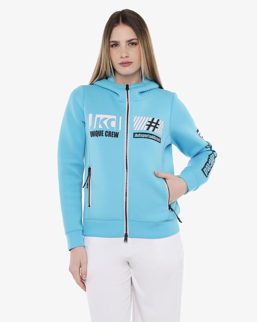 JAKED Женская толстовка светло-голубого цвета из синтетического материала для фитнеса.
JAKED Женская толстовка светло-голубого цвета из синтетического материала для фитнеса.