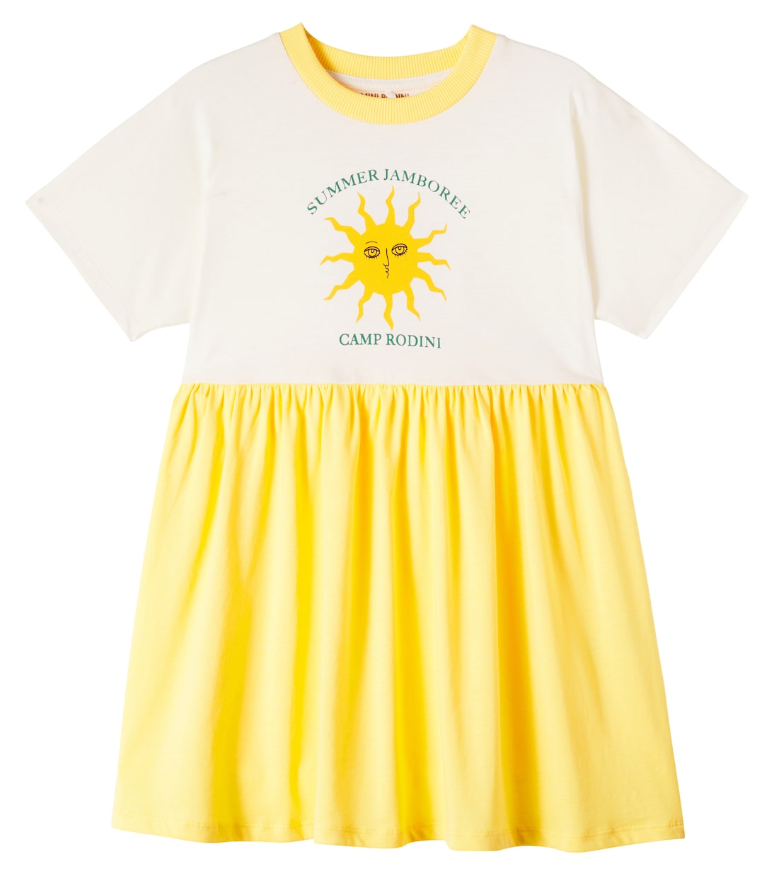 Платье из принтованного хлопка Mini Rodini, белый 
Платье из принтованного хлопка Mini Rodini, белый