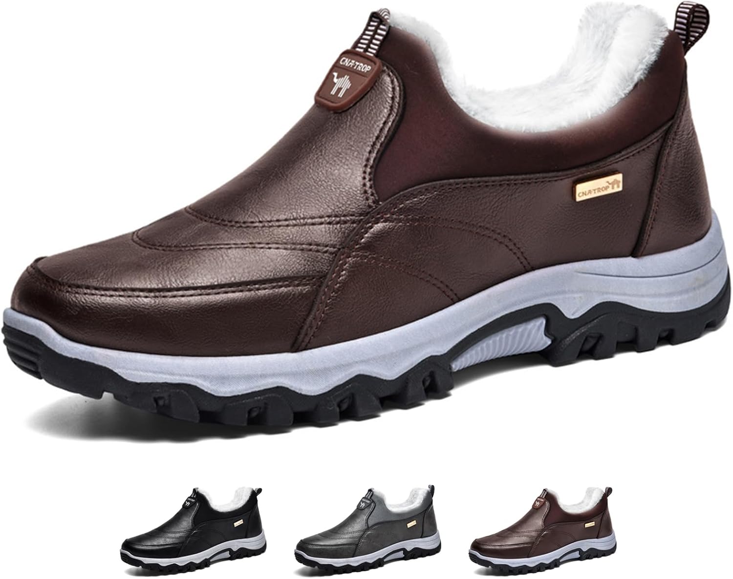 Мужские зимние снегоходные сапоги Zeberfi с теплой меховой подкладкой, легко надеваются, повседневные для зимнего туризма, противоскользящие, водонепроницаемые, кожаные ботинки для походов, легкие для прогулок и пешего туризма, коричневый
Мужские зимние снегоходные сапоги Zeberfi с теплой меховой подкладкой, легко надеваются, повседневные для зимнего туризма, противоскользящие, водонепроницаемые, кожаные ботинки для походов, легкие для прогулок и пешего туризма, коричневый