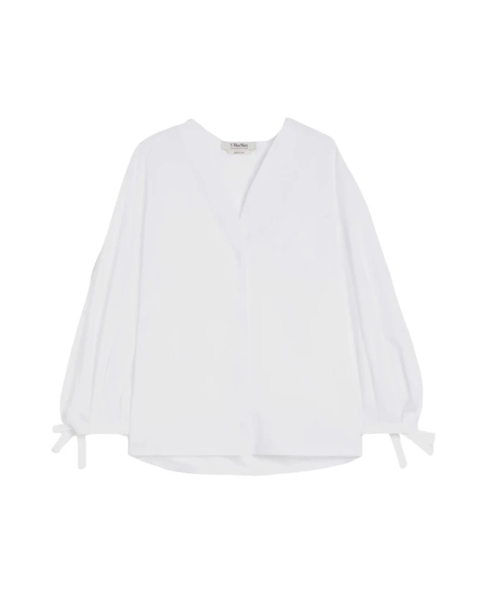 Белая блузка с бантами на манжетах Max Mara, белый
Белая блузка с бантами на манжетах Max Mara, белый