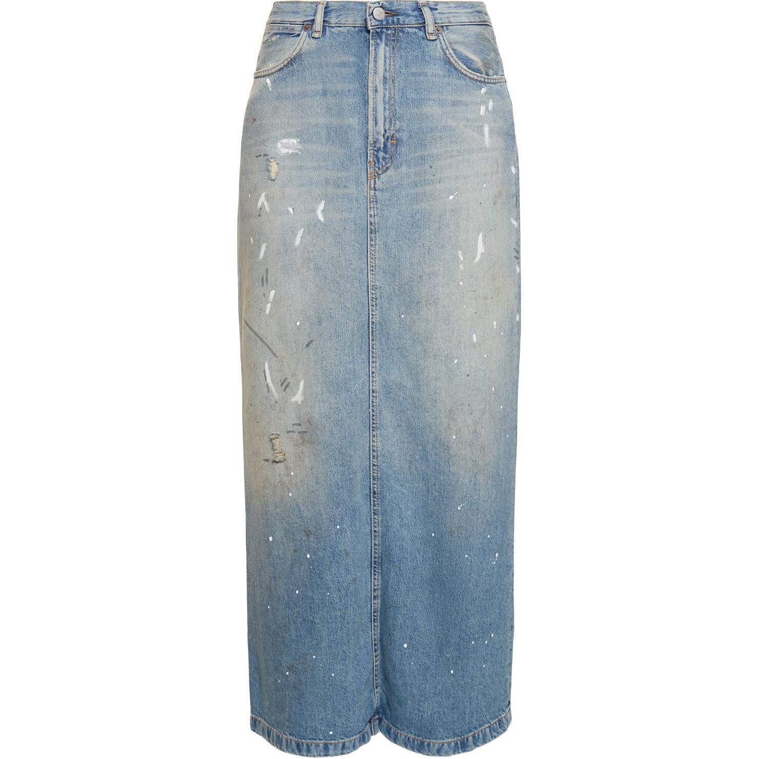 Джинсовая макси-юбка с эффектом брызг краски Acne Studios, синий
Джинсовая макси-юбка с эффектом брызг краски Acne Studios, синий