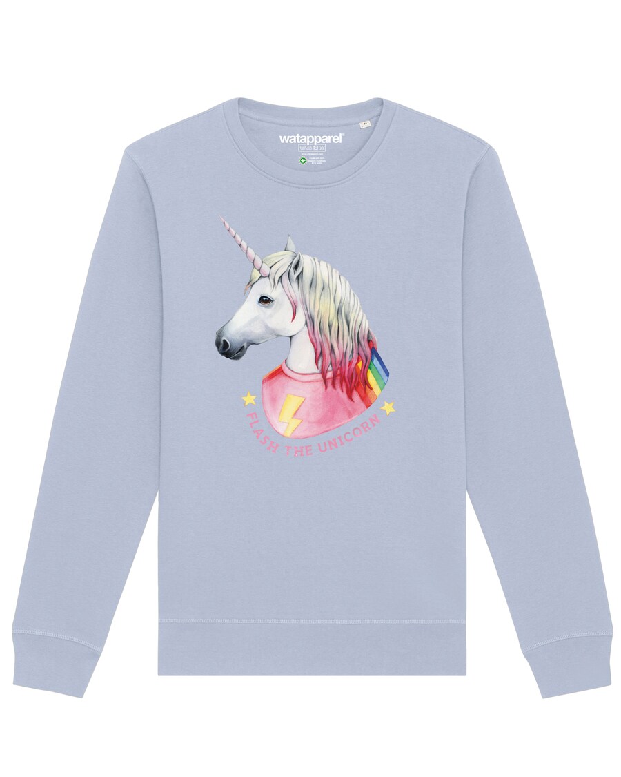 Толстовка Watapparel Flash, the unicorn, светло-синий 
Толстовка Watapparel Flash, the unicorn, светло-синий