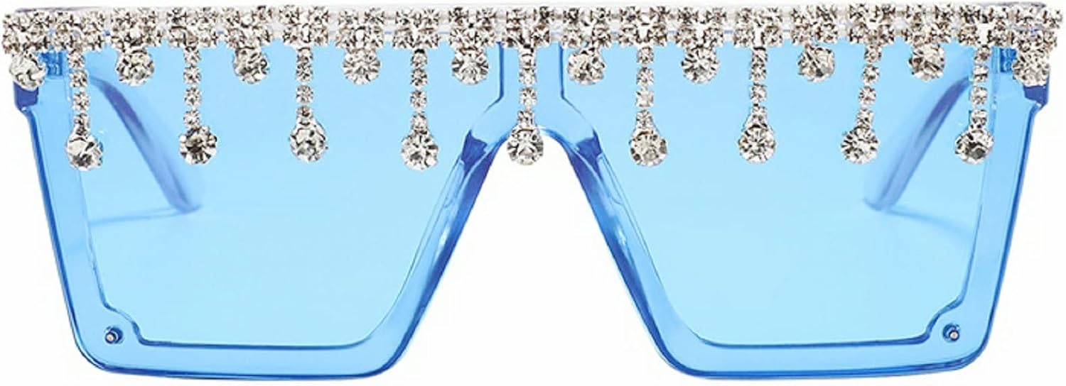 Крупные квадратные солнцезащитные очки с блестками и стразами для женщин и мужчин, с плоской верхней частью, модные солнцезащитные очки с бриллиантовой кисточкой и сверкающими элементами mincl, Blue
Крупные квадратные солнцезащитные очки с блестками и стразами для женщин и мужчин, с плоской верхней частью, модные солнцезащитные очки с бриллиантовой кисточкой и сверкающими элементами mincl, Blue