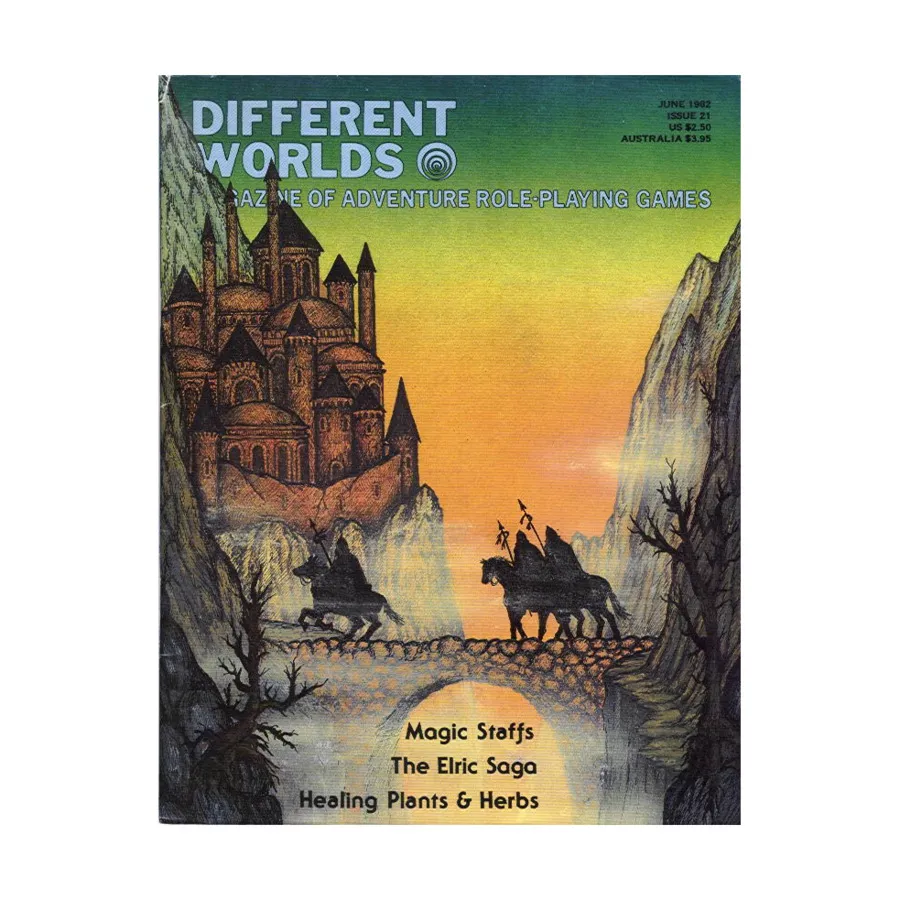 Журнал #21 "Traveller - Pistols, Stormbringer Solo Scenario", Different Worlds Magazine
Журнал #21 "Traveller - Pistols, Stormbringer Solo Scenario", Different Worlds Magazine