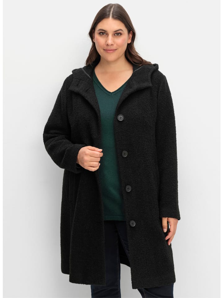 Зимнее пальто sheego, черный
Зимнее пальто sheego, черный
