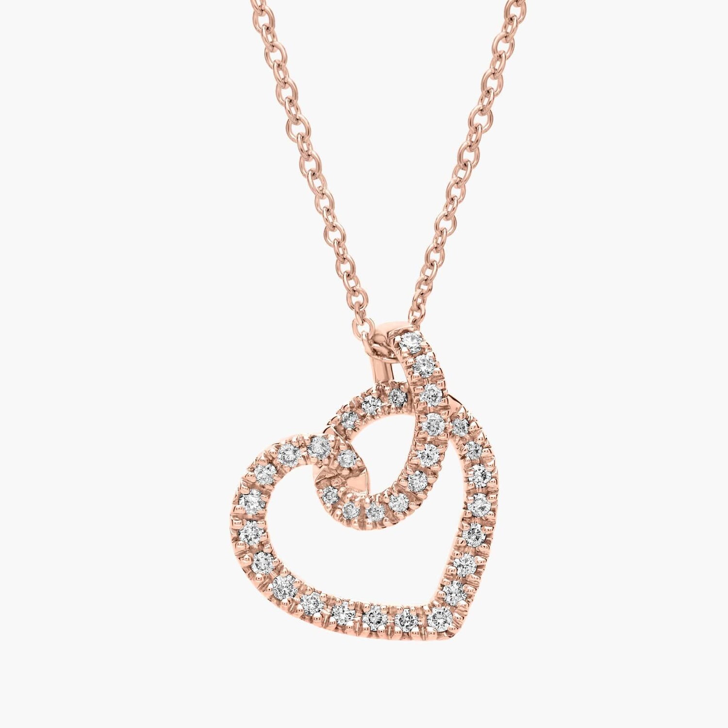 Подвеска в форме сердца с бриллиантовым паве из розового золота 14 карат (1/6 карата, двойной). Blue Nile
Подвеска в форме сердца с бриллиантовым паве из розового золота 14 карат (1/6 карата, двойной). Blue Nile