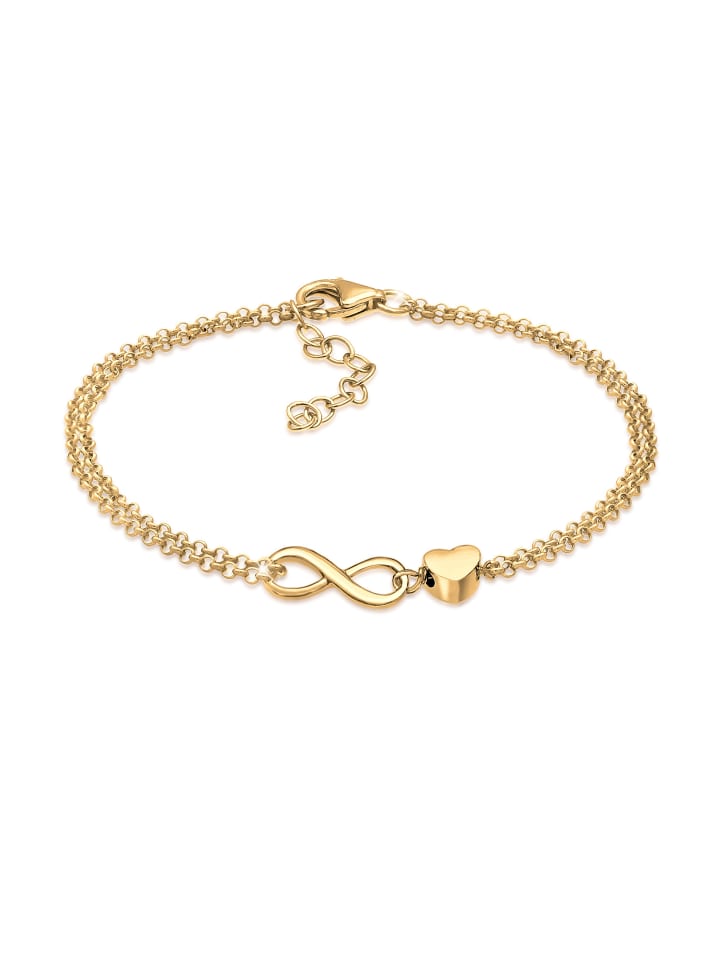 Elli Браслет из серебра 925 пробы: сердце, символ бесконечности в золоте
Elli Браслет из серебра 925 пробы: сердце, символ бесконечности в золоте