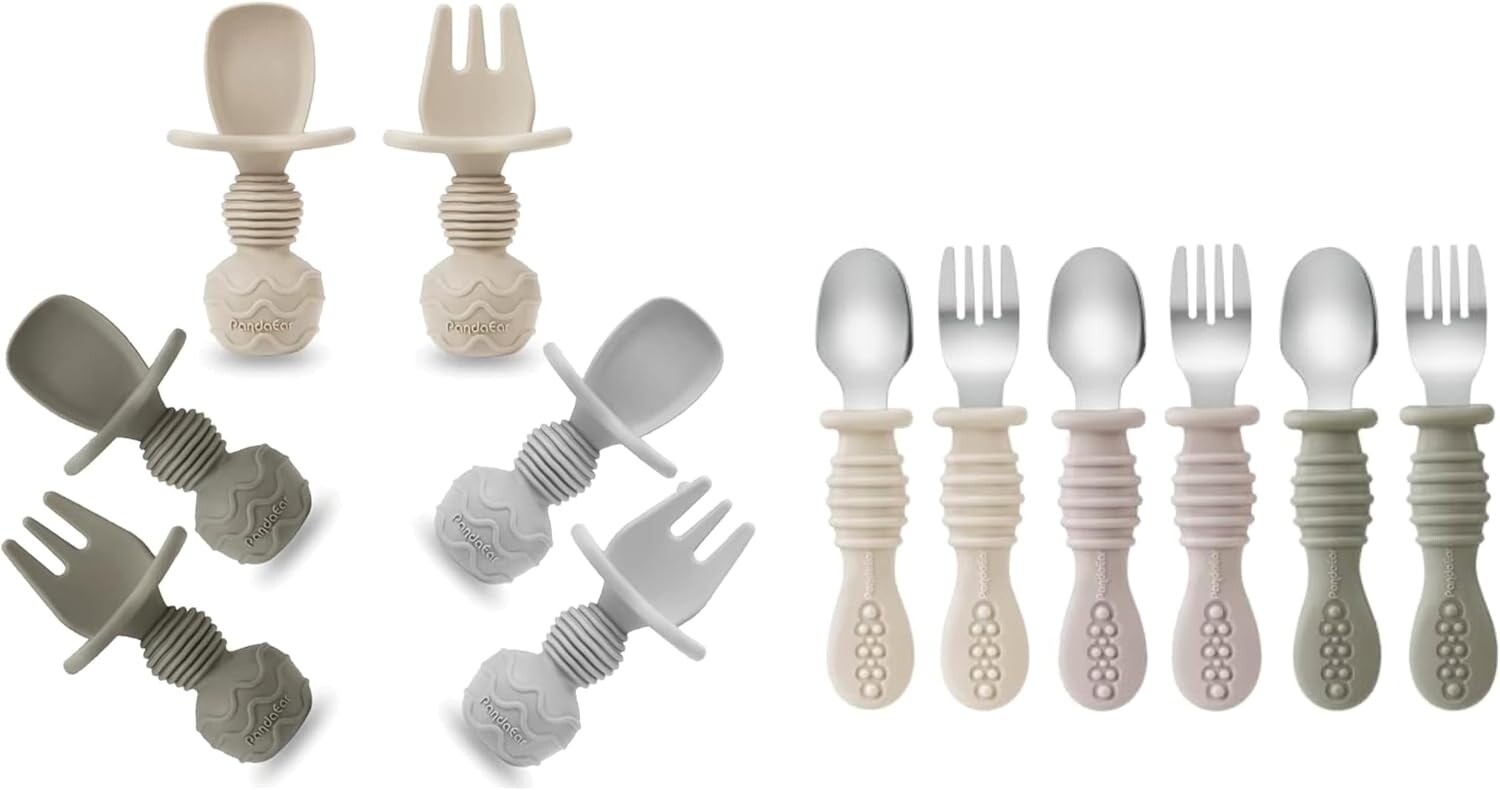 Panda Ear, 12 шт., силиконовые детские ложки и вилки PandaEar
Panda Ear, 12 шт., силиконовые детские ложки и вилки PandaEar