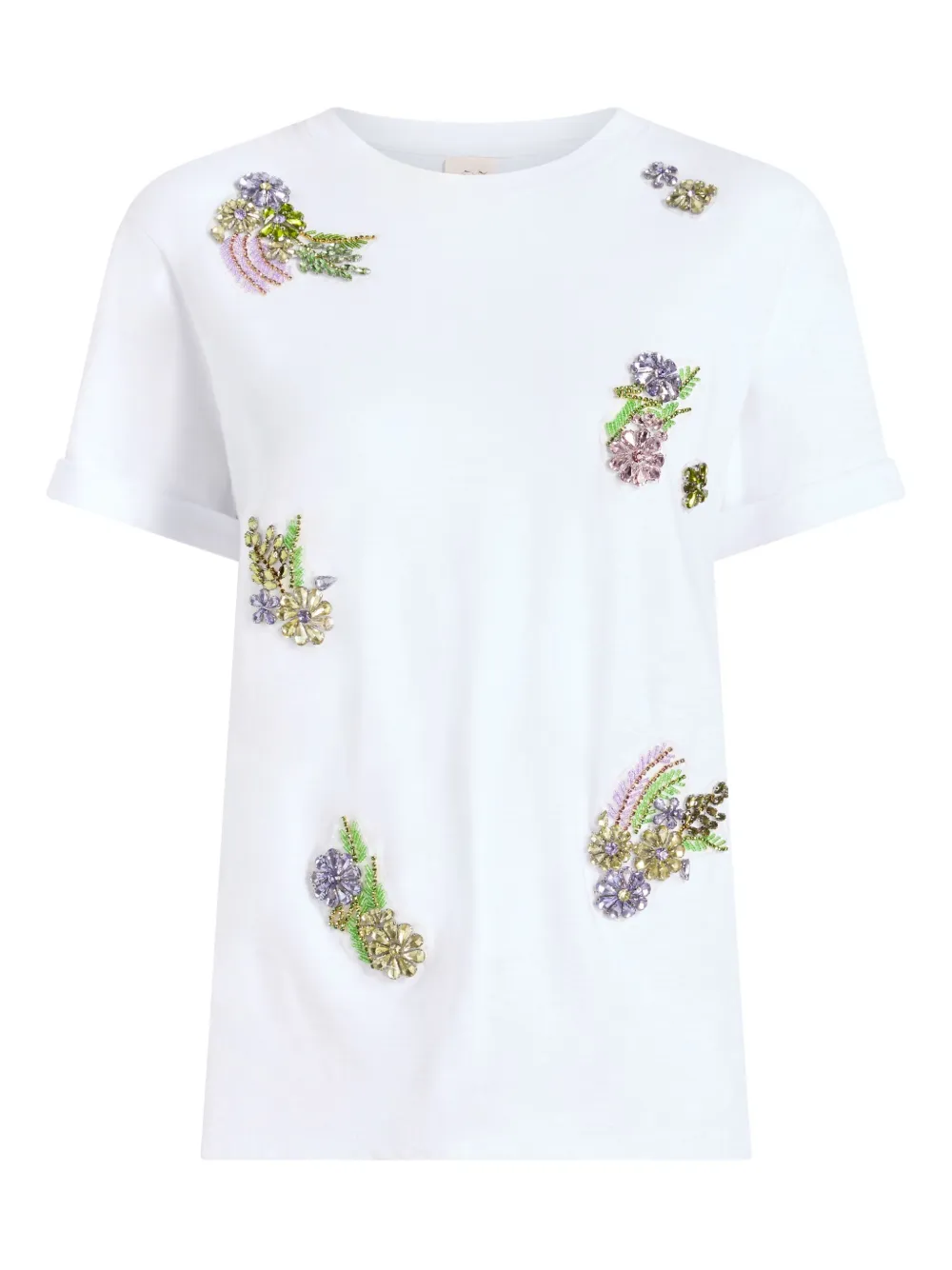 Футболка с кристаллами Cinq A Sept, белый 
Футболка с кристаллами Cinq A Sept, белый