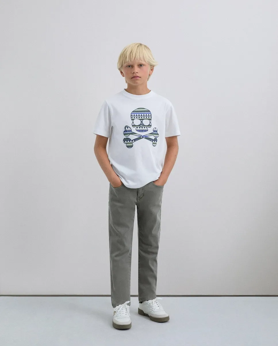 Детская футболка с коротким рукавом и черепом Scalpers, белый
Детская футболка с коротким рукавом и черепом Scalpers, белый