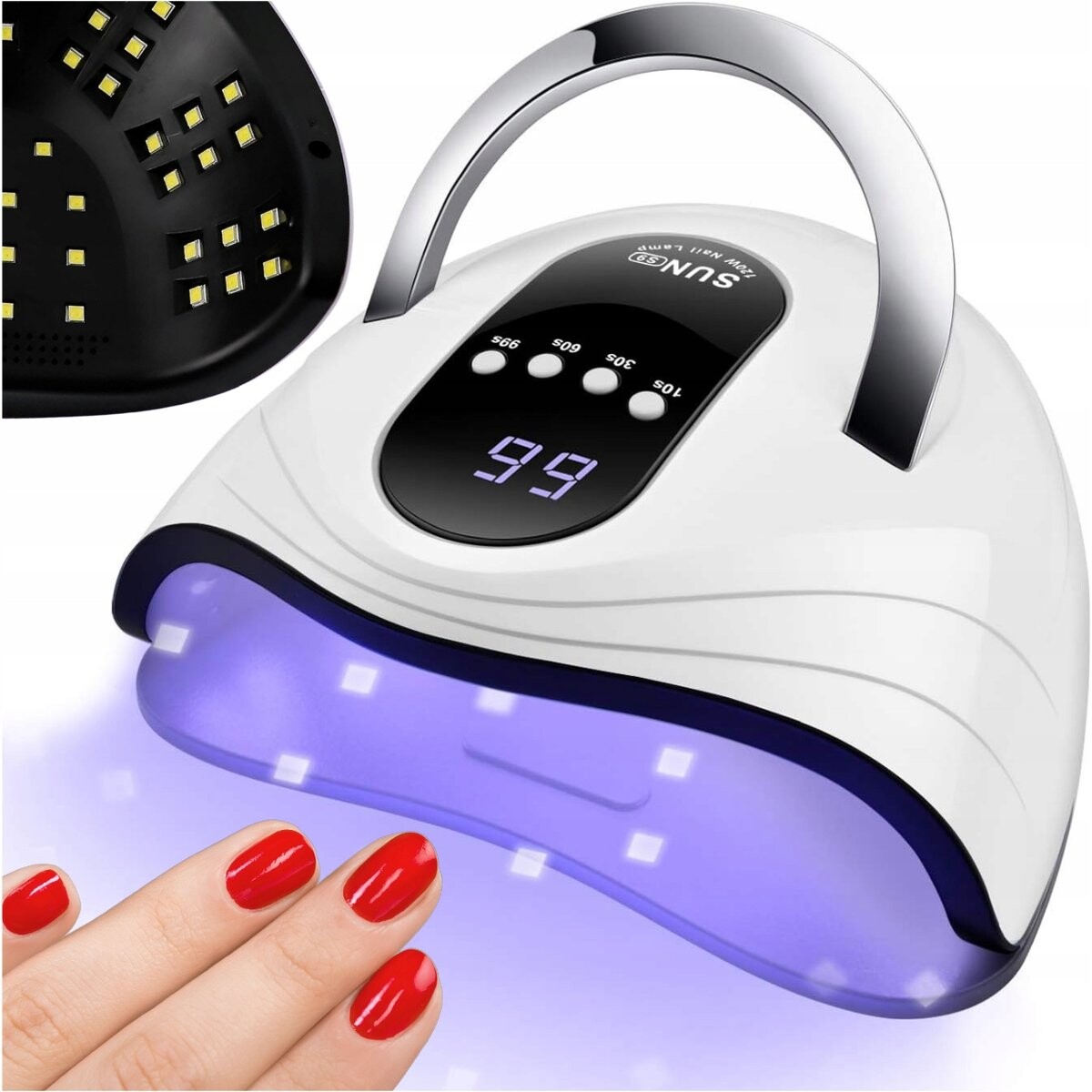 Lewer, УФ-светодиодная лампа для ногтей 120 Вт для гибридных гелей, сильные гибриды Sun S9 MAX LCD
Lewer, УФ-светодиодная лампа для ногтей 120 Вт для гибридных гелей, сильные гибриды Sun S9 MAX LCD