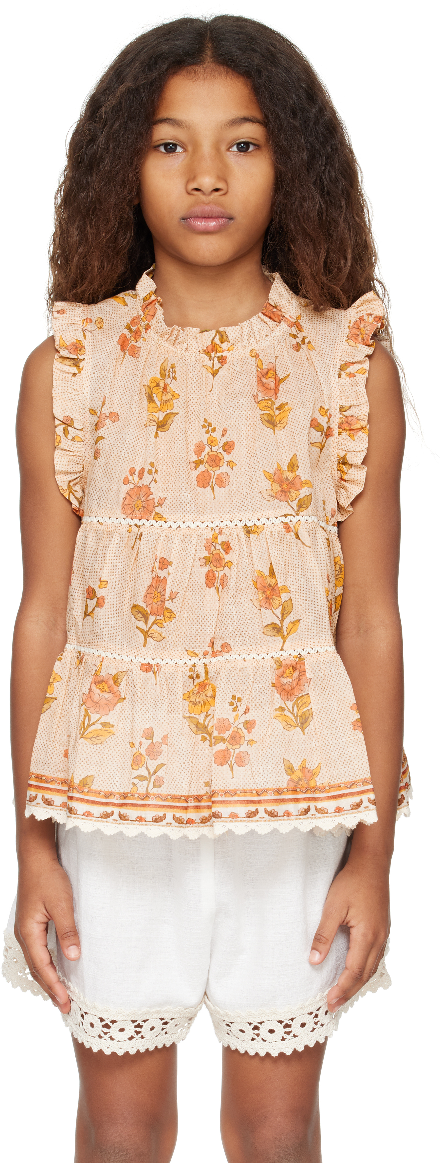 Детский бежевый топ со сборками из сального шелка ZIMMERMANN
Детский бежевый топ со сборками из сального шелка ZIMMERMANN