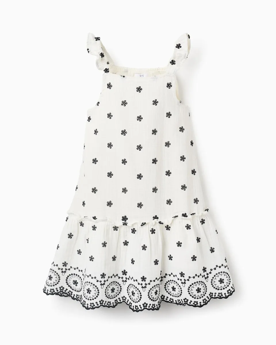 Детское платье из 100% хлопка с цветочной вышивкой и рюшами Zippy, белый
Детское платье из 100% хлопка с цветочной вышивкой и рюшами Zippy, белый