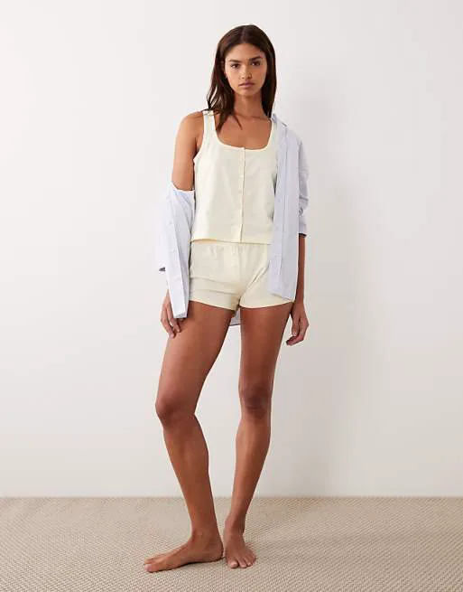 Короткая пижама-боксер пахтового цвета ASOS DESIGN mix & match дерзкая пижама
Короткая пижама-боксер пахтового цвета ASOS DESIGN mix & match дерзкая пижама