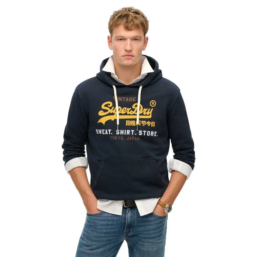 Худи Superdry Vl Cali Relaxed, синий 
Худи Superdry Vl Cali Relaxed, синий