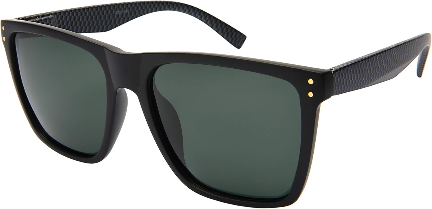 Очки EDGEIWEAR Super XXExtra Large Spring Hinge For Retro Square Rectangular Wide Frame Sunglasses Suitable For Men&Women, Matte Black & Carbon Fiber Print Frame / Green Lens 154
Очки EDGEIWEAR Super XXExtra Large Spring Hinge For Retro Square Rectangular Wide Frame Sunglasses Suitable For Men&Women, Matte Black & Carbon Fiber Print Frame / Green Lens 154