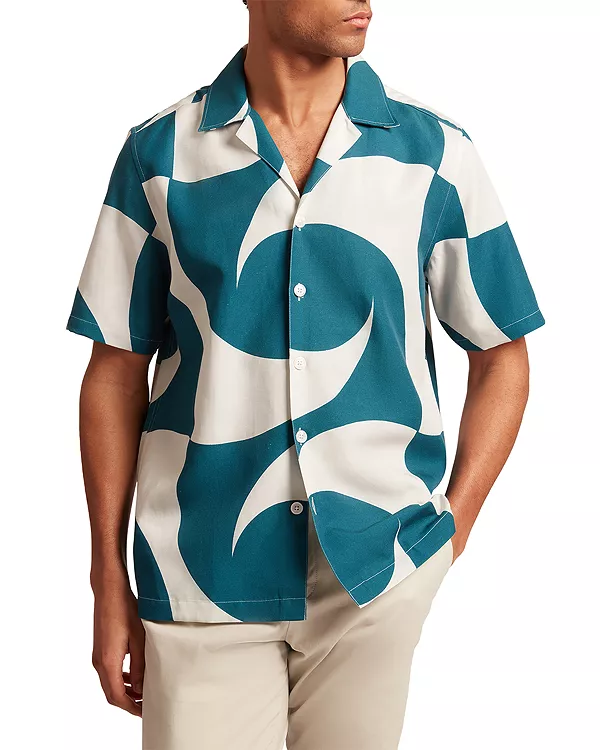 Рубашка Roldan с коротким рукавом и объемным узором Ted Baker, синий
Рубашка Roldan с коротким рукавом и объемным узором Ted Baker, синий