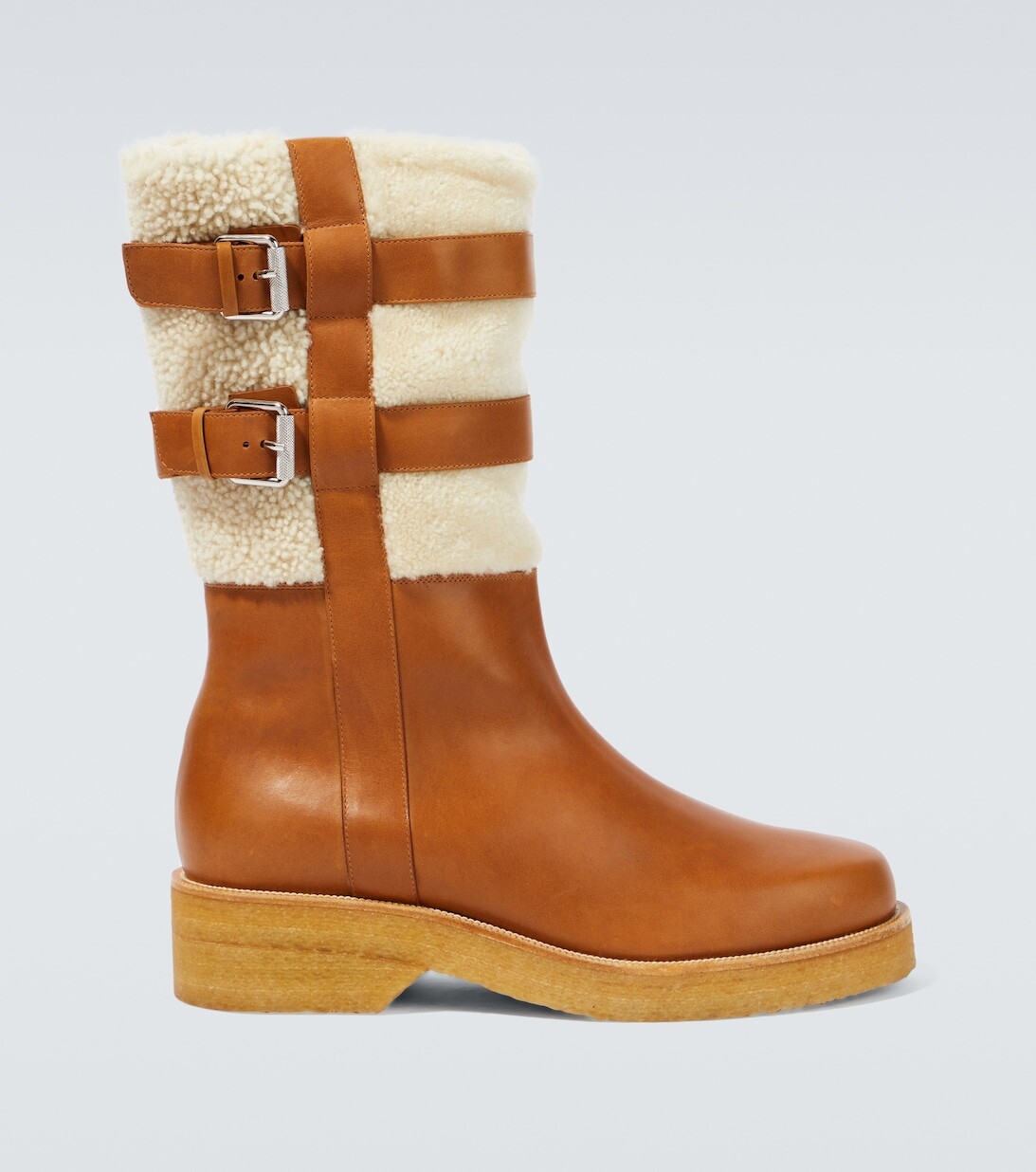 Кожаные сапоги с отделкой из овчины Christian Louboutin, коричневый
Кожаные сапоги с отделкой из овчины Christian Louboutin, коричневый