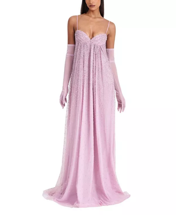 Платье Walliee с открытой спиной, украшенное стразами и сетчатой тканью. Miss Circle, розовый
Платье Walliee с открытой спиной, украшенное стразами и сетчатой тканью. Miss Circle, розовый