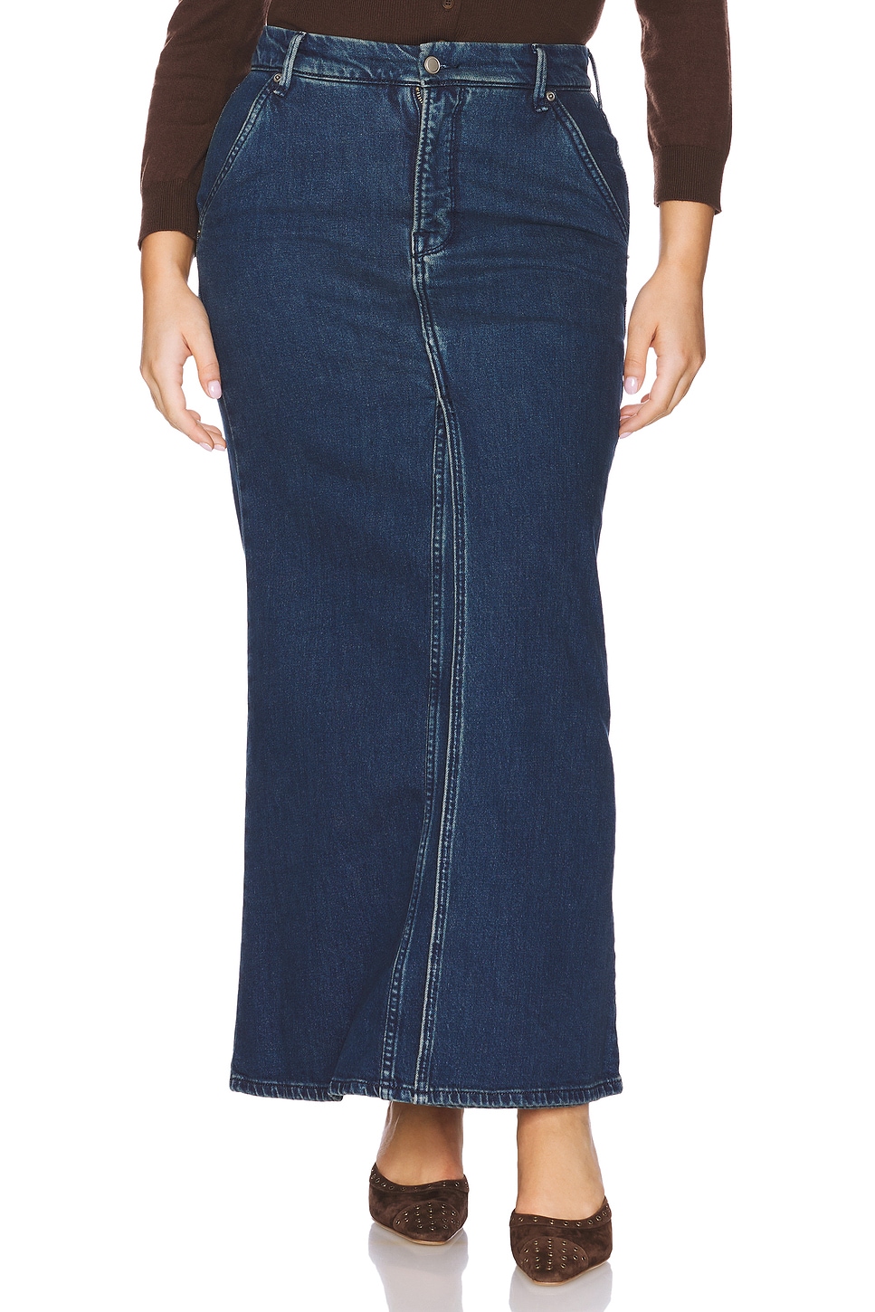 Юбка макси из денима с облегающим кроем Good American, индиго
Юбка макси из денима с облегающим кроем Good American, индиго