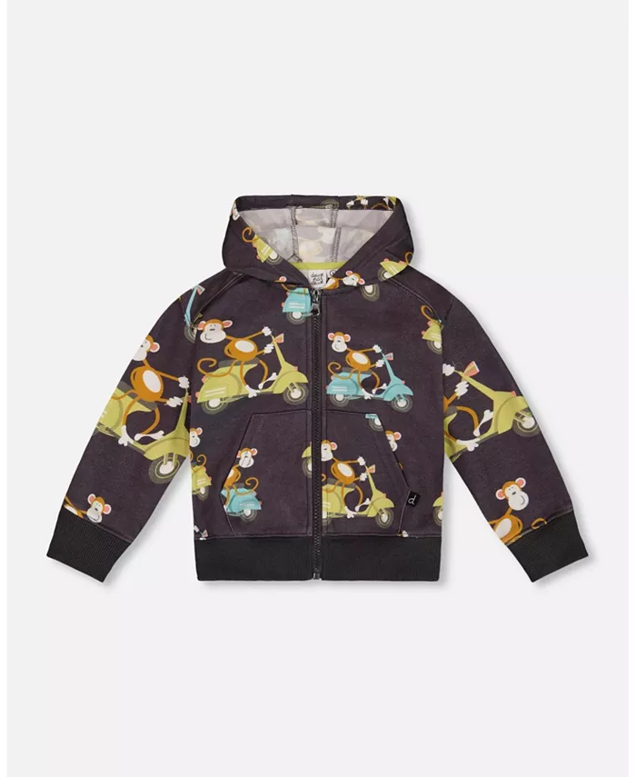 Детский худи с капюшоном и молнией для мальчиков с принтом Monkey On Navy Moped - Toddler|Child Deux par Deux, синий
Детский худи с капюшоном и молнией для мальчиков с принтом Monkey On Navy Moped - Toddler|Child Deux par Deux, синий