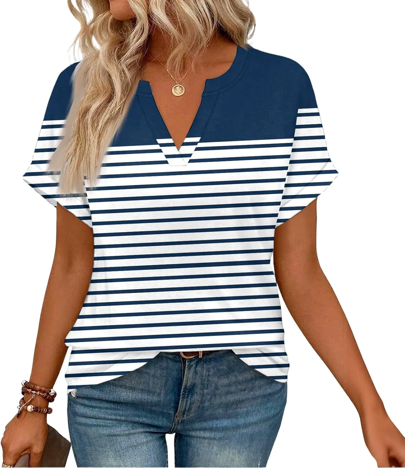 FQZWONG Женские модные топы с V-образным вырезом и коротким рукавом
FQZWONG Женские модные топы с V-образным вырезом и коротким рукавом