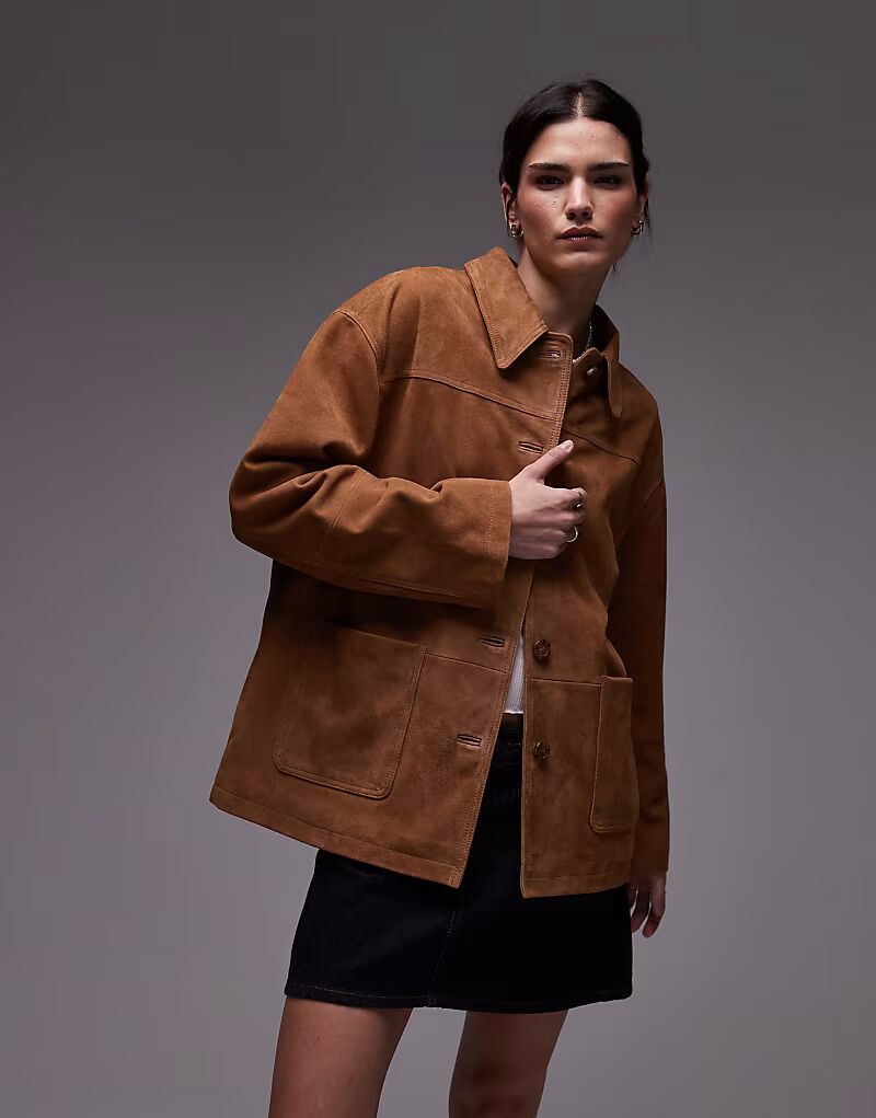 Куртка Topshop Premium свободного кроя из натуральной замши светло-коричневого цвета с накладным карманом
Куртка Topshop Premium свободного кроя из натуральной замши светло-коричневого цвета с накладным карманом