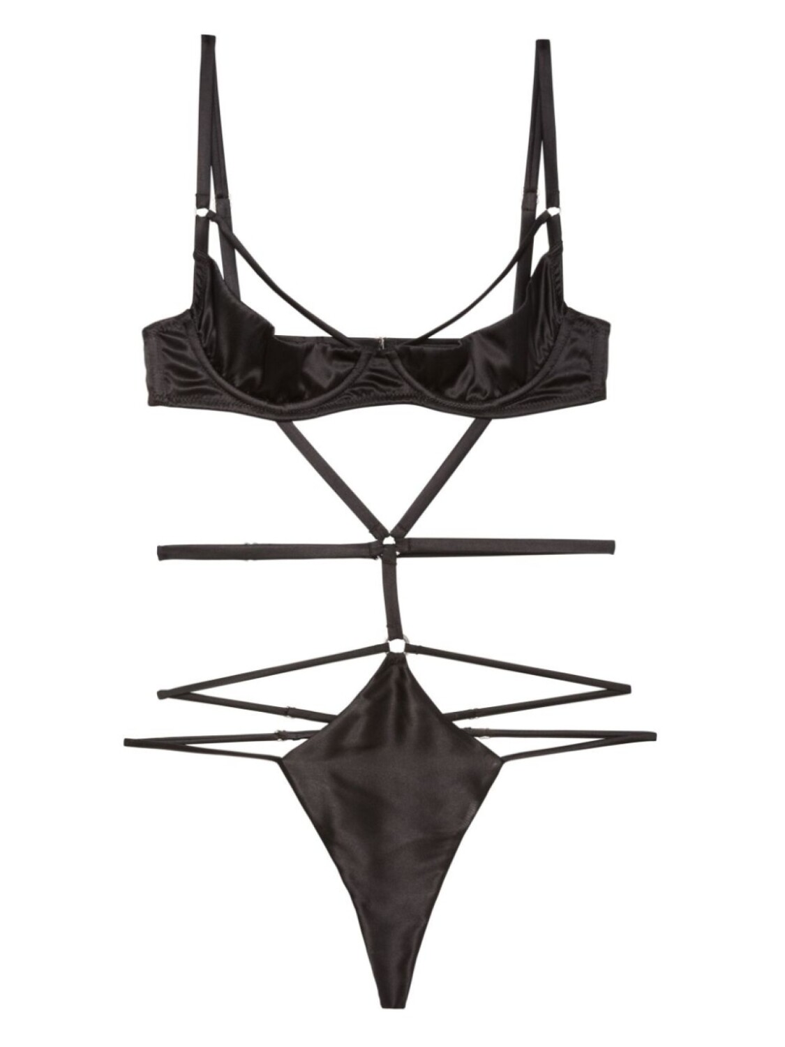 Fleur Du Mal боди Strappy Bondage с чашечками на косточках, черный
Fleur Du Mal боди Strappy Bondage с чашечками на косточках, черный