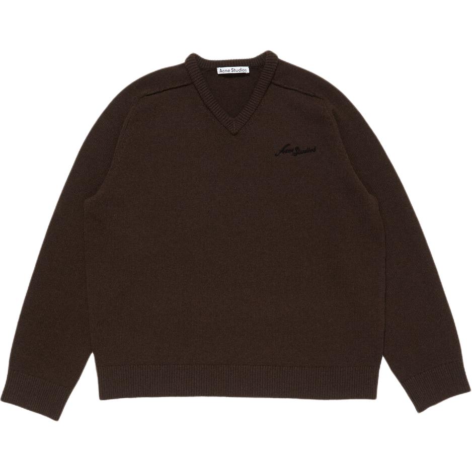 Свитер с V-образным вырезом и вышивкой Acne Studios, коричневый
Свитер с V-образным вырезом и вышивкой Acne Studios, коричневый