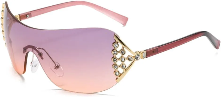 Солнцезащитные очки без оправы, большие солнцезащитные очки с бриллиантами для женщин, в стиле стимпанк, с защитой от ультрафиолета UV400 HDUBFY, Graypink
Солнцезащитные очки без оправы, большие солнцезащитные очки с бриллиантами для женщин, в стиле стимпанк, с защитой от ультрафиолета UV400 HDUBFY, Graypink